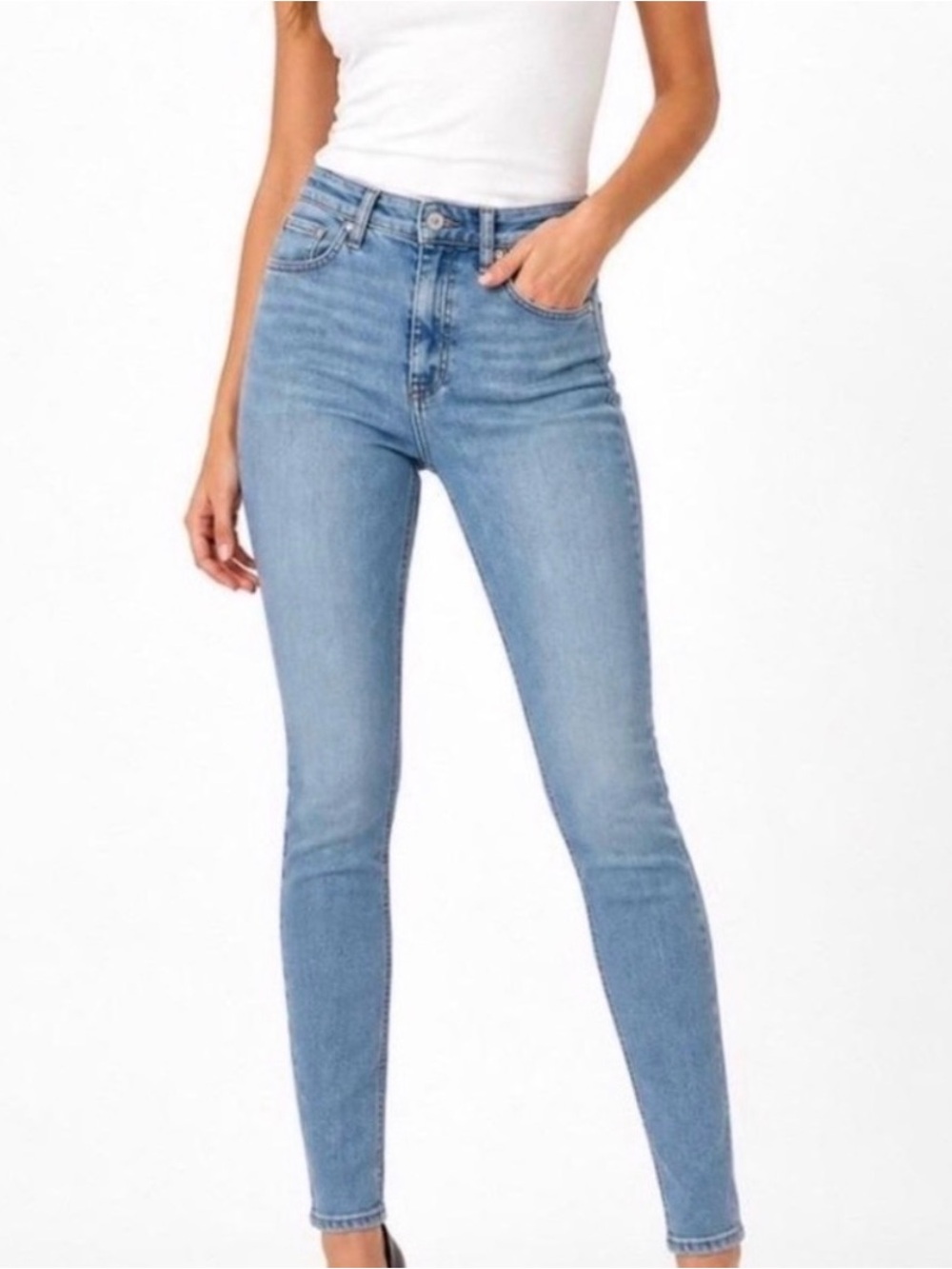 Rag & Bone Nina High Rise Ankle Skinny Jeans Size 23 Hudson Wash